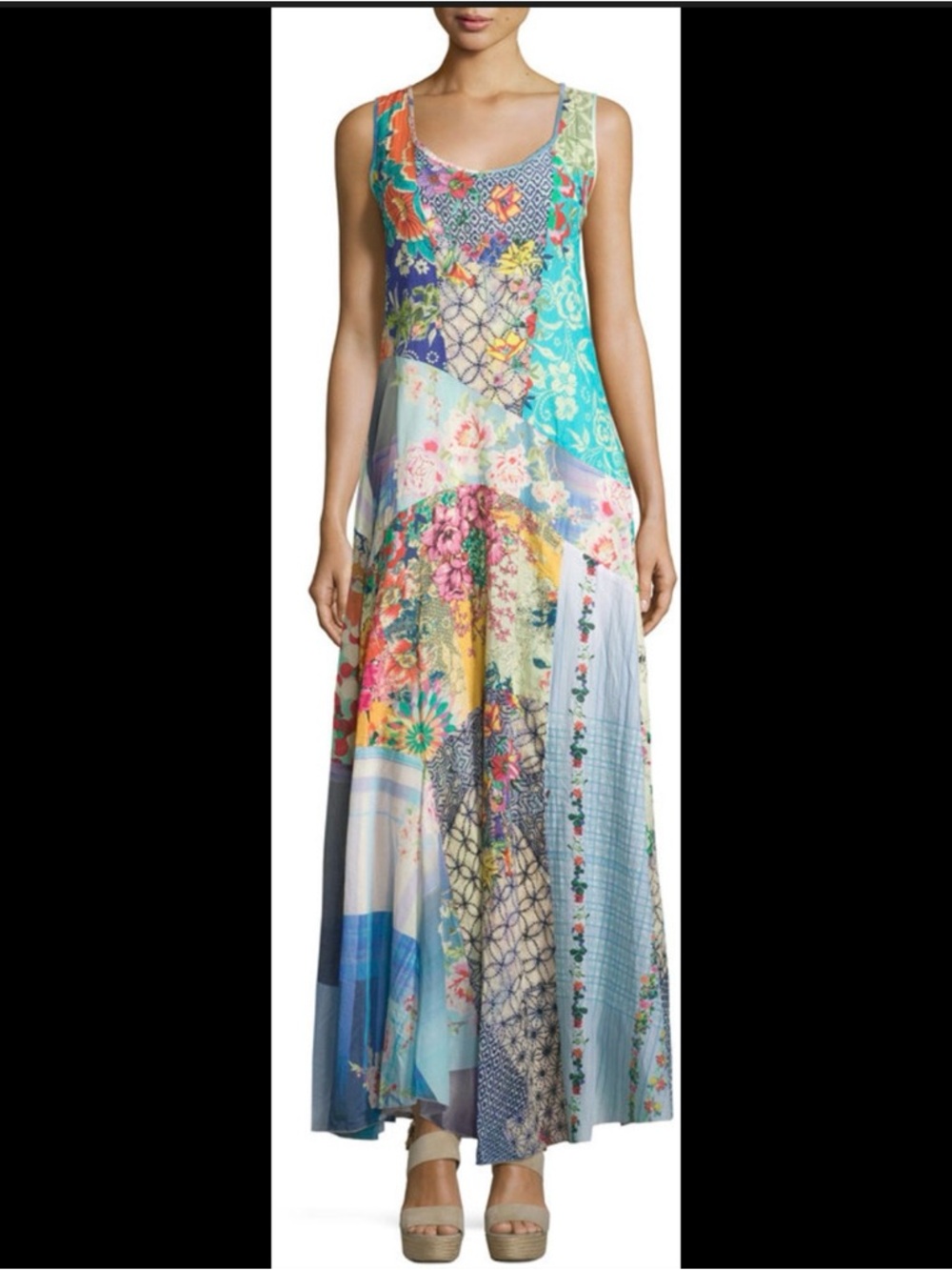 Johnny Was Sleeveless Patchwork
Maxi Dress w/ Slip Medium